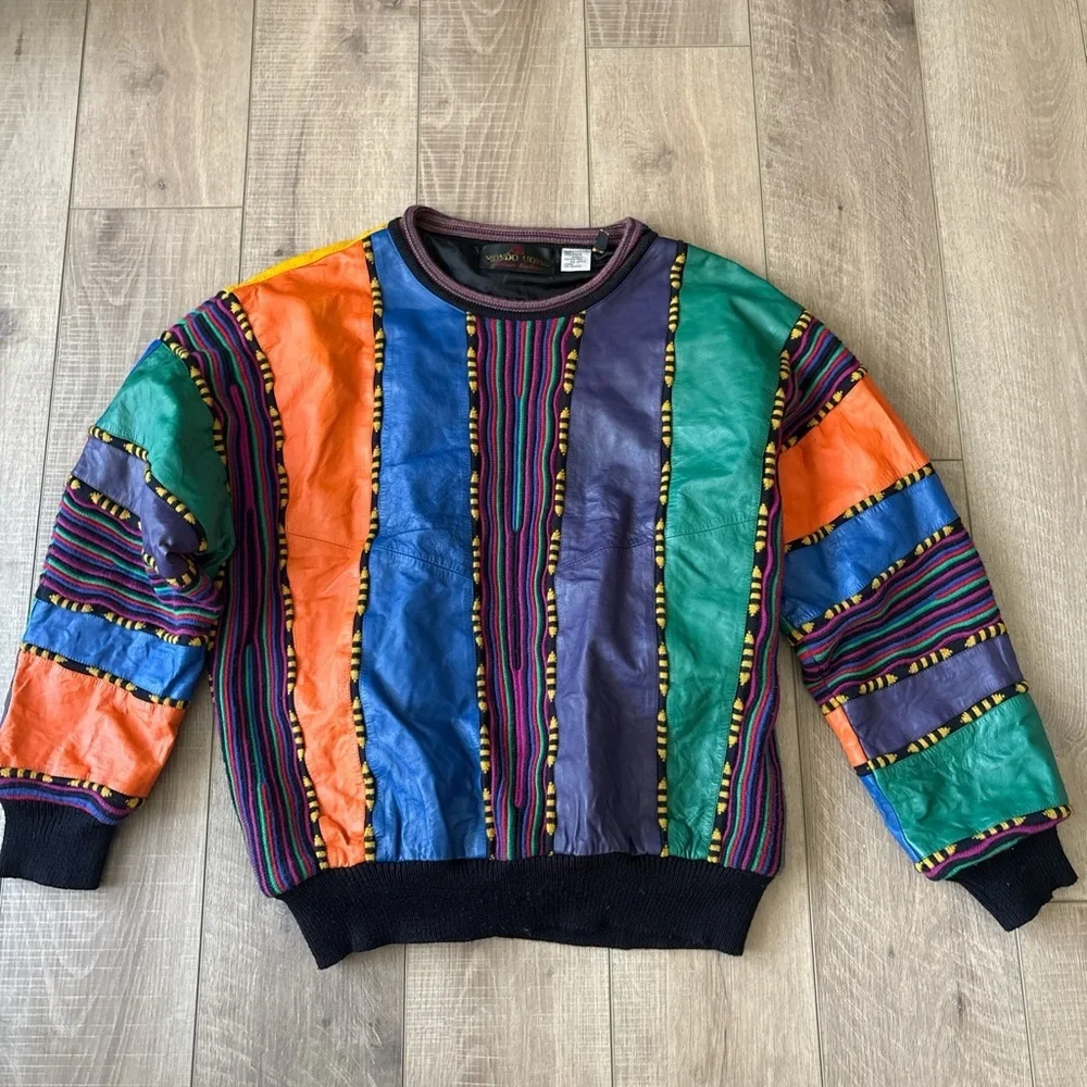 Colorful Patchwork Striped Retro Jacket - Multicolor